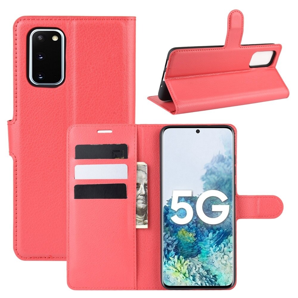 เคส Samsung Galaxy S20 #เคสฝาพับสไตล์กระเป๋าสตางค์หนัง PU ผิวลิ้นจี่