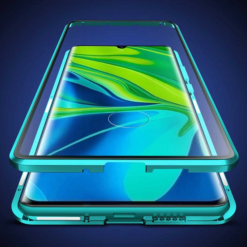 เคส Xiaomi Mi Note 10 Lite #เคสฝาครอบกระจกขอบโลหะดูดซับแม่เหล็ก Fully Protection Magnetic Adsorption Glass Metal Phone Protective