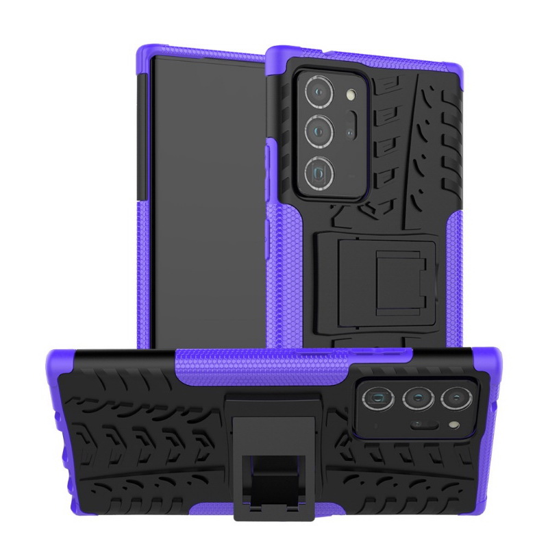 เคส Samsung Galaxy Note 20 Ultra / Note 20 Ultra 5G #เคสฝาหลังกันลื่น Cool Tyre Pattern Kickstand (PC + TPU)