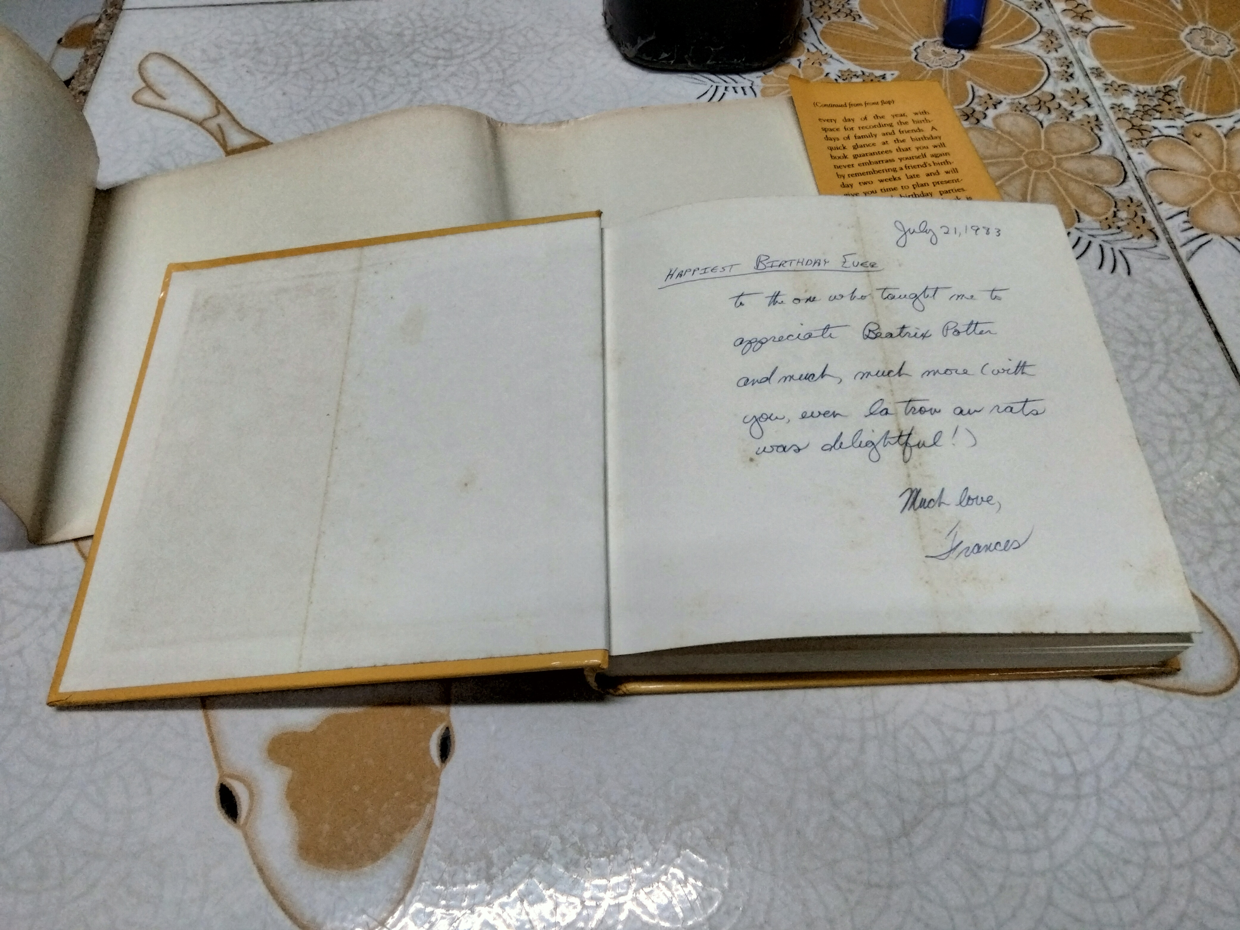 PETER RABBIT BIRTHDAY BOOK ILLUSTRATIONS BY BEATRIX POTTER