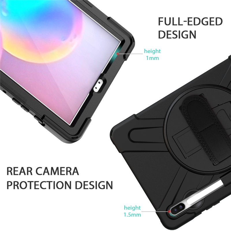 เคส Samsung Galaxy Tab S7 11นิ้ว T870 T875 #เคสฝาหลังกันกระแทก X-Shape 360 Degree Rotary Kickstand PC + Silicone มีสายคล้องมือ มีสายสะพายคล้องไหล่