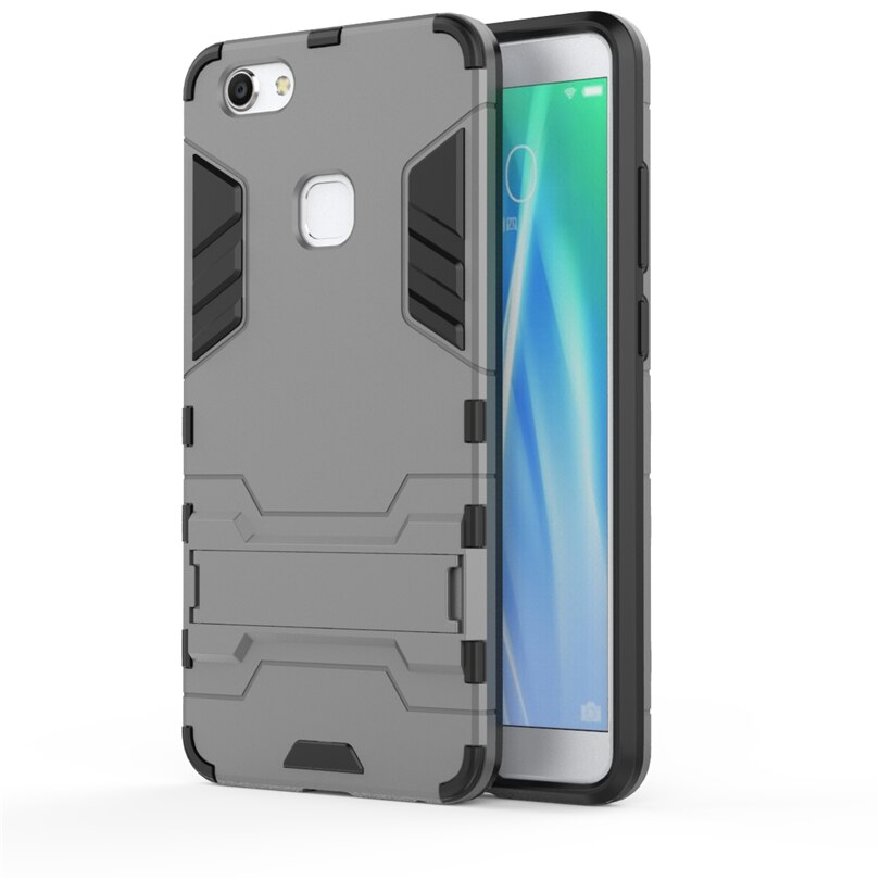 Case Vivo V7 Plus #เคสฝาหลังพลาสติก ไฮบริด TPU + Kickstand