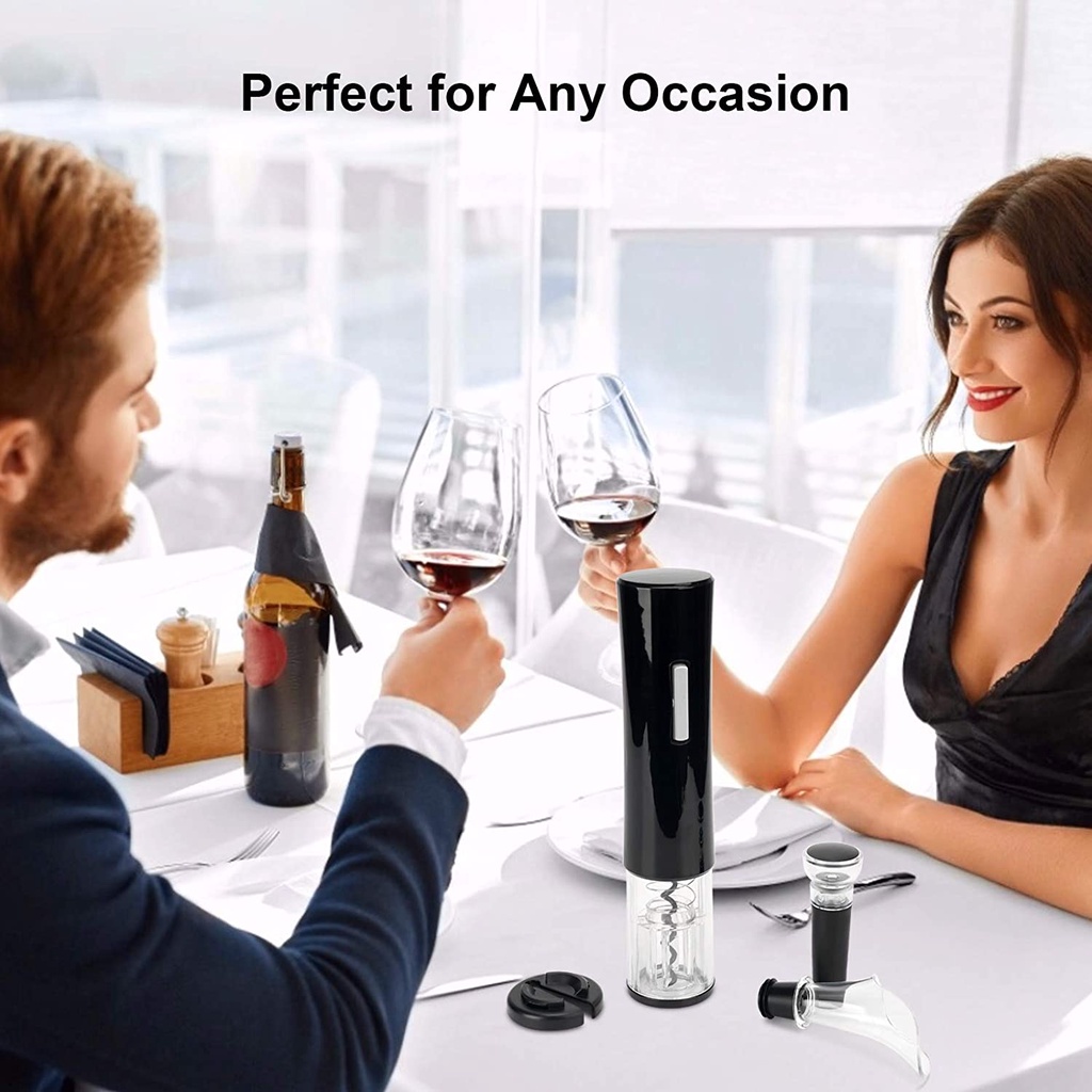 SENZER® Electric Wine Opener Set ที่เปิดขวดไวน์อัตโนมัติ พร้อมอุปกรณ์สำหรับไวน์ Cutter, Stoppers, Aerator, Pourer