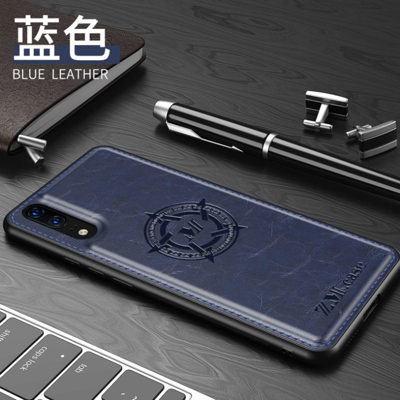 เคส Huawei P20 #เคสฝาหลัง TPU เคลือบหนัง PU Crazy Horse Leather Coated PC + TPU Hybrid