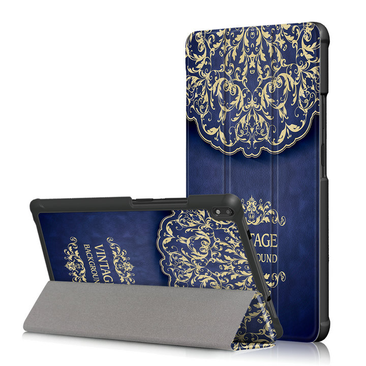 Case Lenovo Tab 4 8 Plus #เคสฝาพับหนัง PU ปกแบบสามพับพิมพ์ลายสวยงามทันสมัย