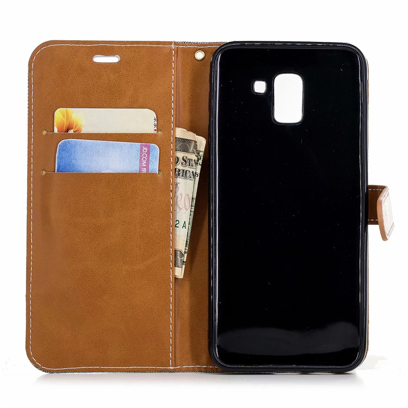 Case Samsung Galaxy J6 (2018) #เคสฝาพับหนัง PU พร้อมสายคล้องมือสีสันสวยงามทันสมัย