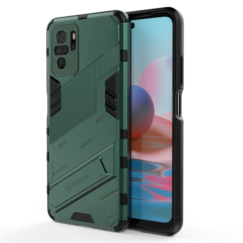 เคส Redmi Note 10 5G#เคสฝาหลังพลาสติก ไฮบริด TPU + Kickstand