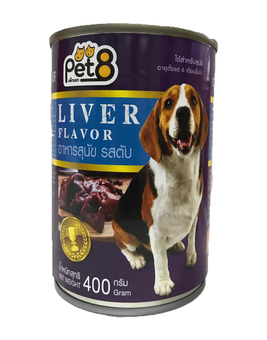 Pet8 เปียกกระป๋อง รสตับ 400g