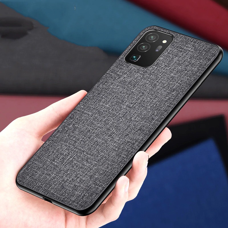 เคส Samsung Galaxy Note 20 / Note 20 5G#เคสฝาหลังเคลือบผิวผ้า Matte Cloth PU + PC + TPU Hybrid