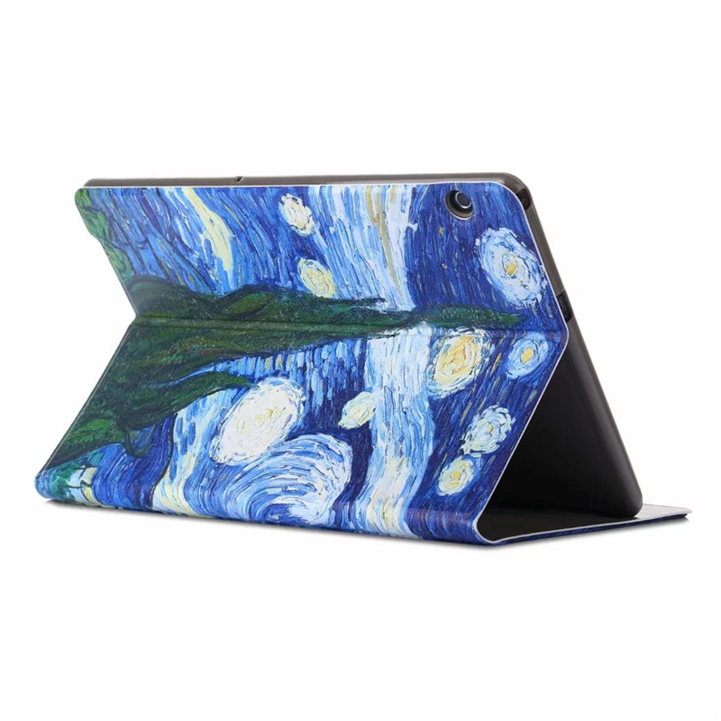 เคส Huawei MediaPad T5 10 #เคสฝาพับหนัง PU พิมพ์ลาย Pattern Printing PU Leather