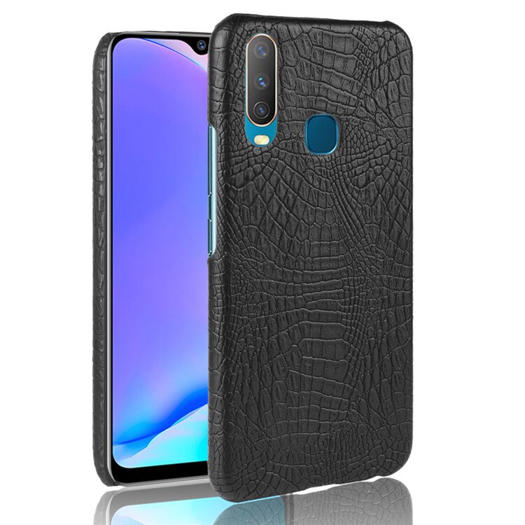 Case vivo Y17 #เคสฝาหลังพลาสติกแข็งเคลือบหนัง PU ลายหนังจระเข้