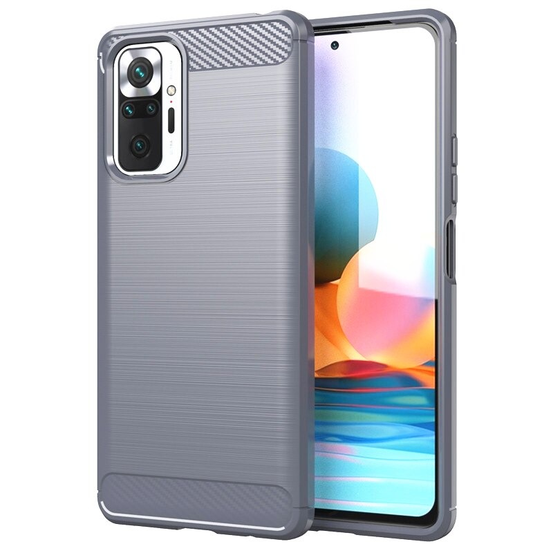 เคส Redmi Note 10S #เคสฝาหลังตกแต่งคาร์บอนไฟเบอร์ ผิวขัดแปรง Brushered TPU Back Case