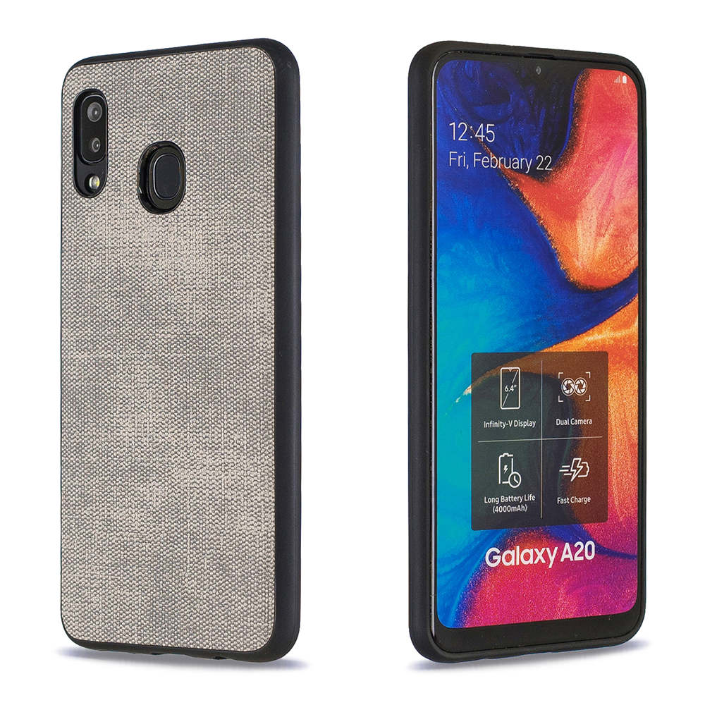 Case Samsung Galaxy A30/A20 #เคสฝาหลังลายผิวยีนส์ Denim TPU+PU Leather
