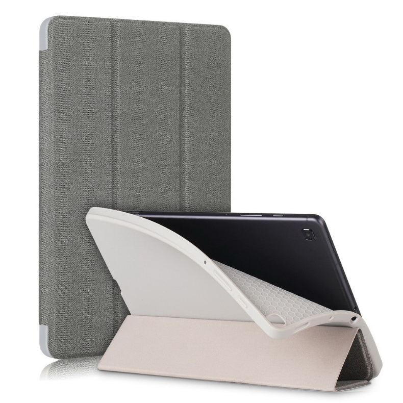 Case Samsung Galaxy Tab S6 Lite 10.4 SM-P610 P615 P617 #เคสฝาพับหนัง PU แบบ 3 พับมีช่องเก็บปากกา Soft TPU Tri-fold Stand Leather Smart Tablet