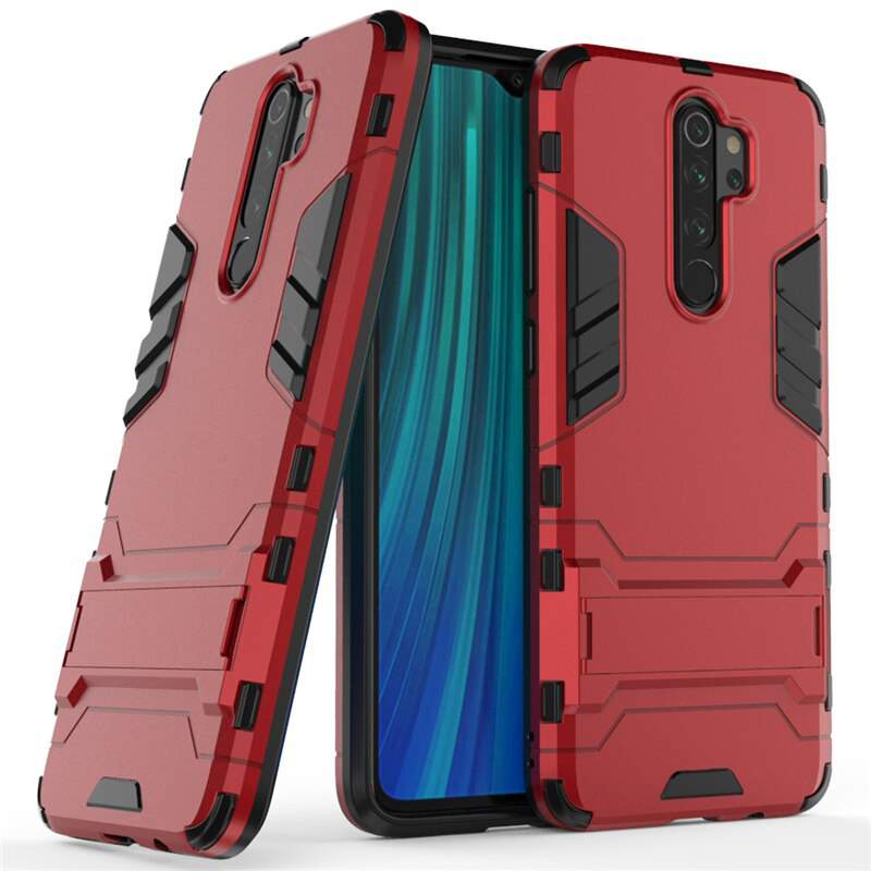 Case Xiaomi Redmi Note 8 Pro #เคสฝาหลังไฮบริด พลาสติก +TPU มีขาตั้งในตัว