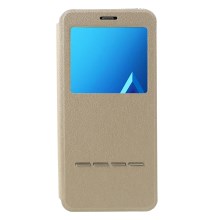 เคส Samsung Galaxy A8 (2018) #เคสฝาพับหนัง PU View Window พร้อมปุ่มสไลด์สัมผัส