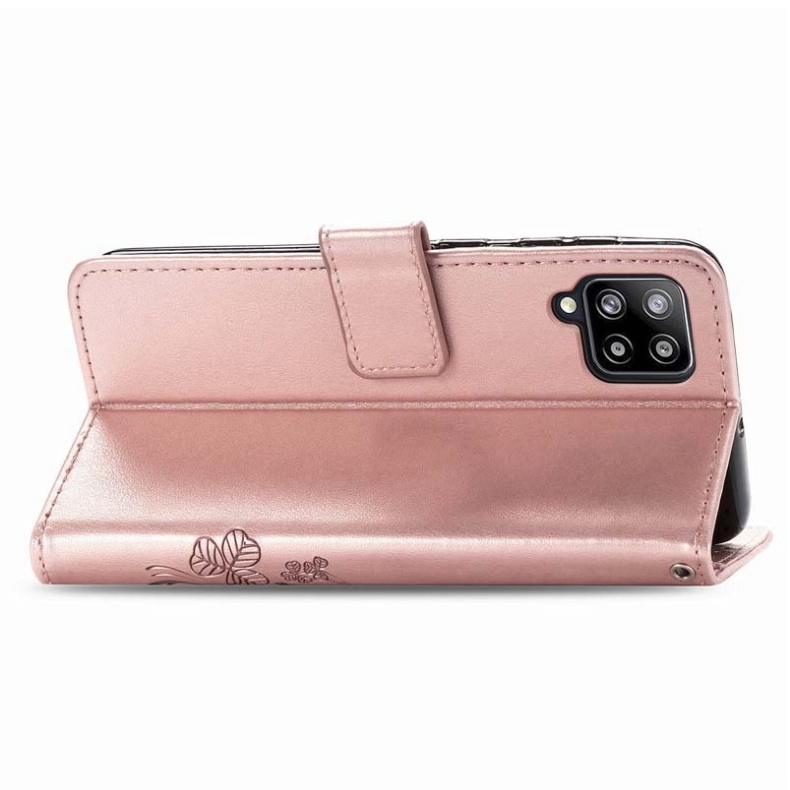 เคส Samsung Galaxy A42 5G #เคสแบบฝาพับมีช่องใส่บัตร Imprint Clover Pattern Leather Wallet
