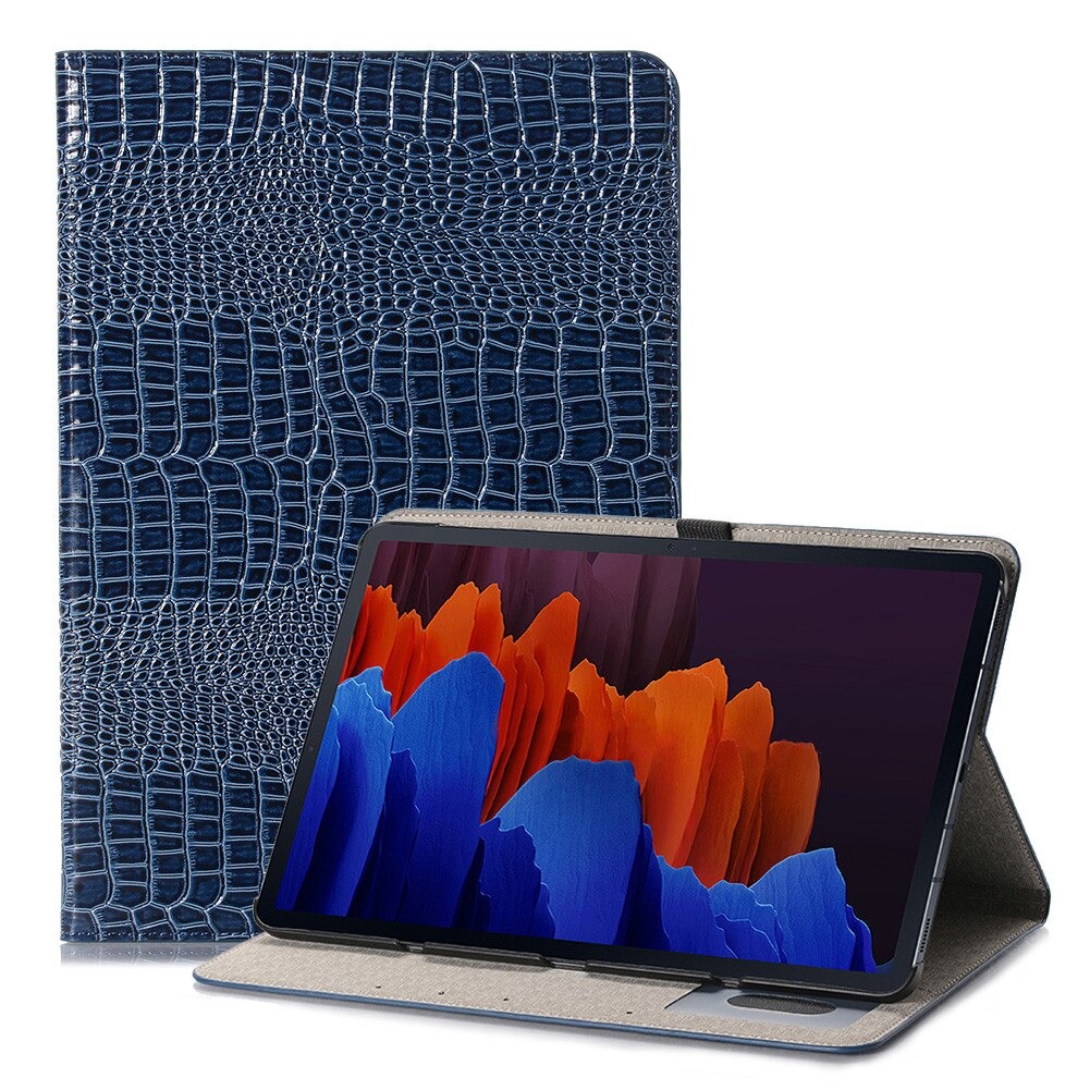 Case Samsung Galaxy Tab S7 Plus 12.4" SM-T970 SM-T975 SM-T976 #เคสฝาพับแบบกระเป๋าสตางค์ลายผิวหนังจระเข้ Crocodile Texture