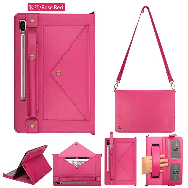 เคส Samsung Galaxy Tab S6 SM-T860 SM-T865 #เคสฝาพับหนัง PU มีที่เก็บปากกาและสวมนิ้ว Envelop Shape Leather Tablet Casing with Pen Slot