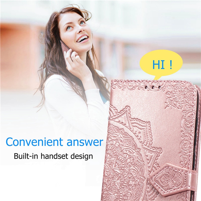 Case Xiaomi Mi Note 10 Lite #เคสฝาพับหนัง PU ผิวลายนูน Embossed Mandala Flower Leather Wallet