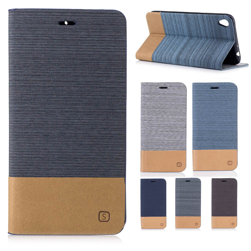 Case Asus Zenfone Live ZB501KL #เคสฝาพับหนัง PU ลายเนื้อผ้าออกแบบเป็นสีทูโทน
