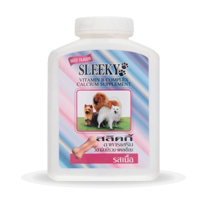 Sleeky วิตามินบี+แคลเซียมเม็ด รสเนื้อ 350g