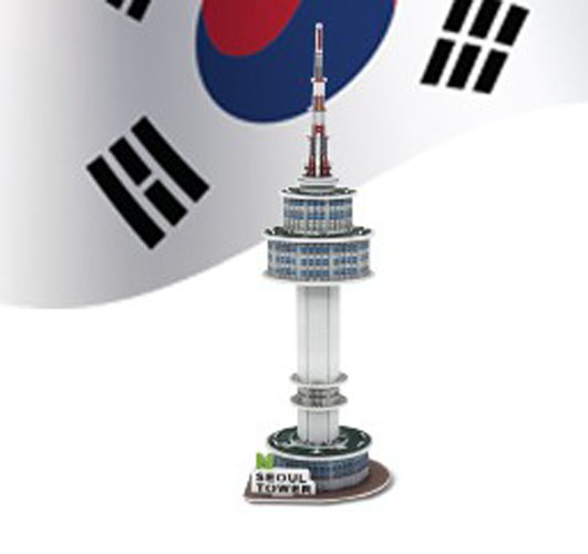 [สื่อการสอนภาษาเกาหลี] จิ๊กซอว์ 3 มิติ หอคอยกรุงโซล 서울타워 3D 지그소 퍼즐 Seoul Tower 3D Jigsaw Puzzle