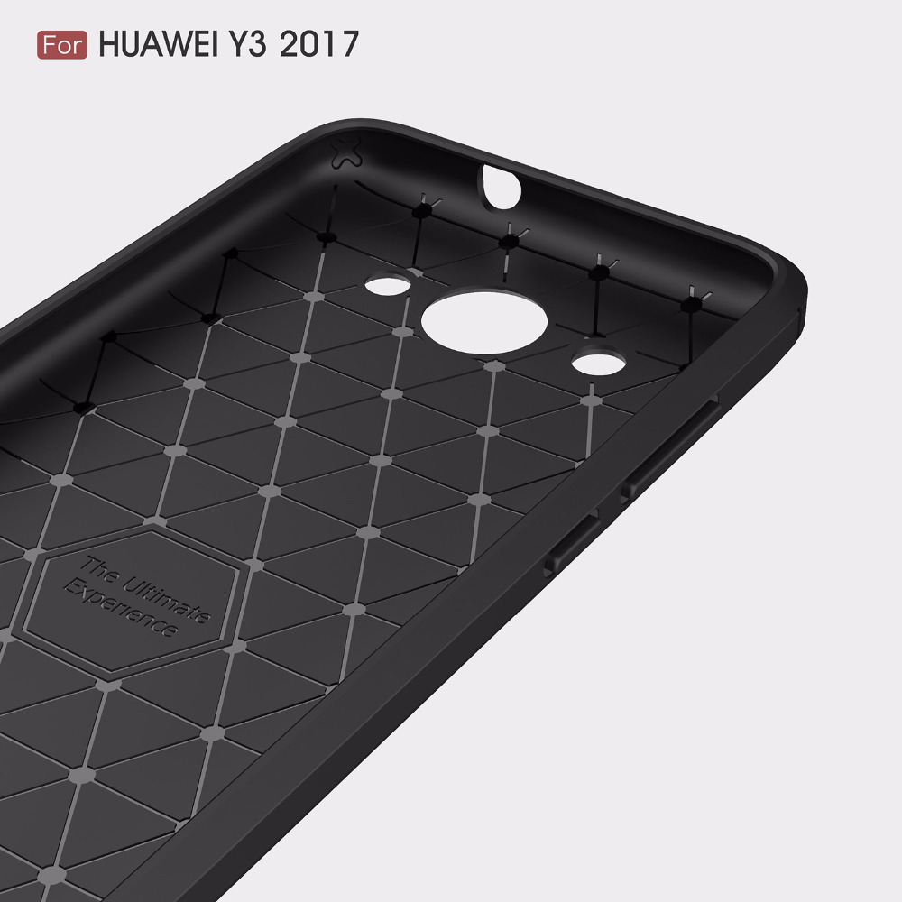 Case Huawei Y3 (2017) #เคสฝาหลัง Brushed Carbon Fiber TPU