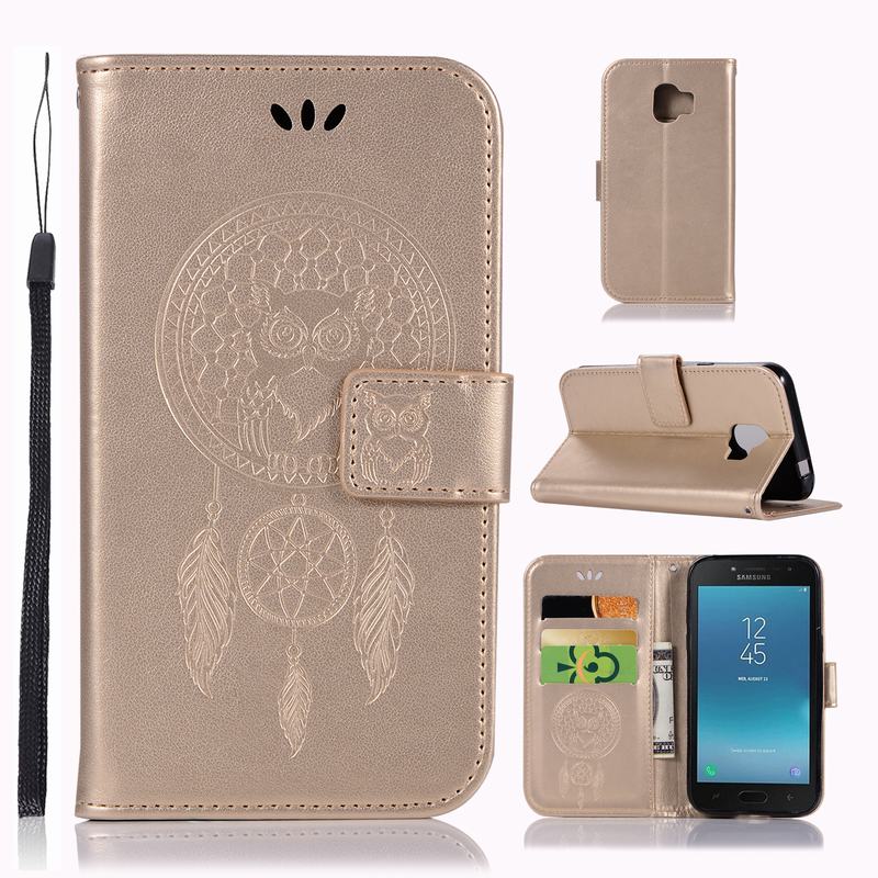 Case Samsung Galaxy J2 Pro 2018 #เคสฝาพับแบบกระเป๋าสตางค์ฝาพับหนัง PU ลายนกฮูก Dream Catcher Owl