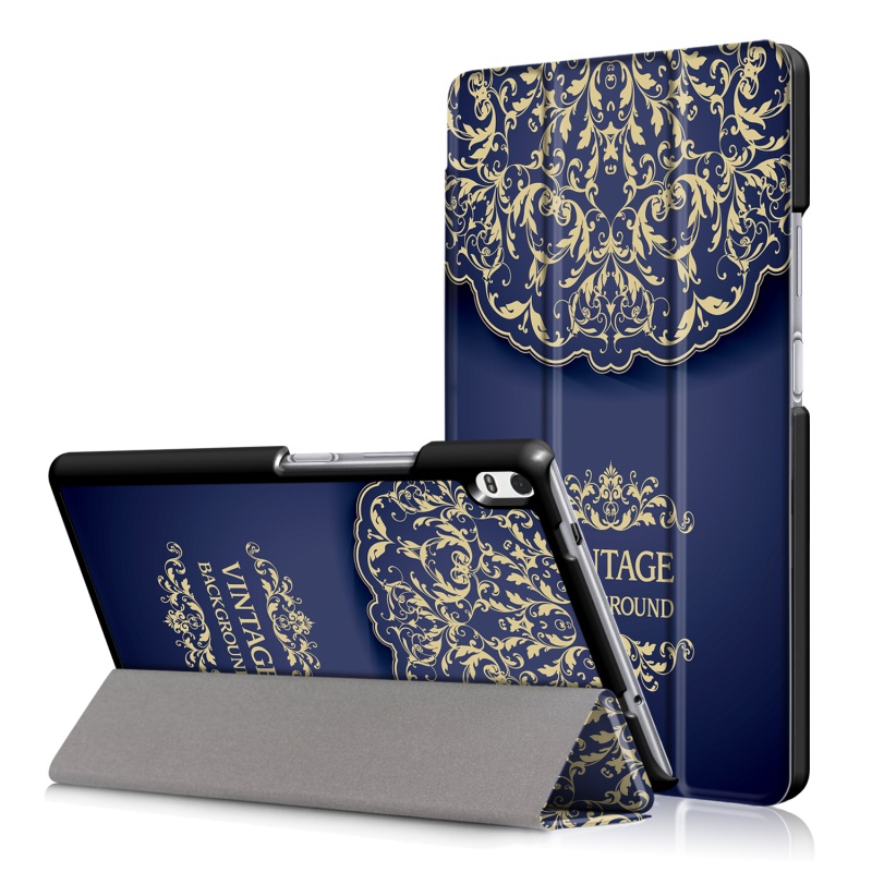 Case Lenovo Tab 4 8 Plus #เคสฝาพับ 3 พับสมาร์ทTri-fold Stand Case พิมพ์ลายสวยๆ