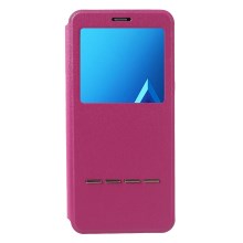 เคส Samsung Galaxy A8 (2018) #เคสฝาพับหนัง PU View Window พร้อมปุ่มสไลด์สัมผัส