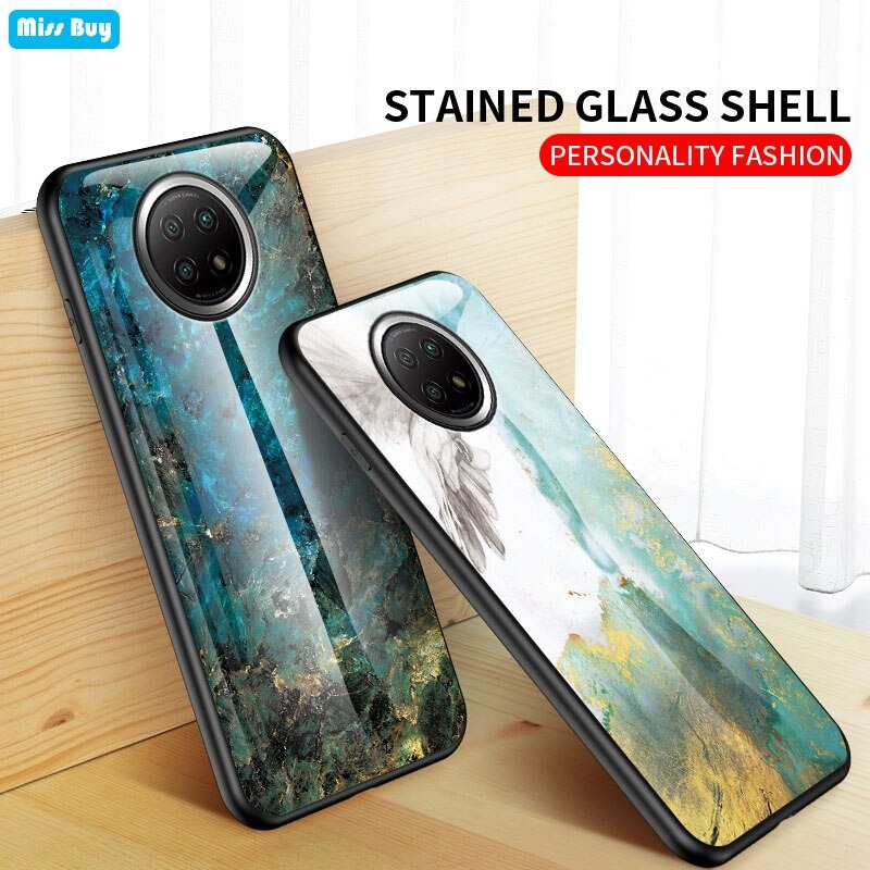 Case Redmi Note 9T 5G #เคสฝาหลัง Gradient Color ลายหินอ่อน Glass + PC + TPU Hybrid Case