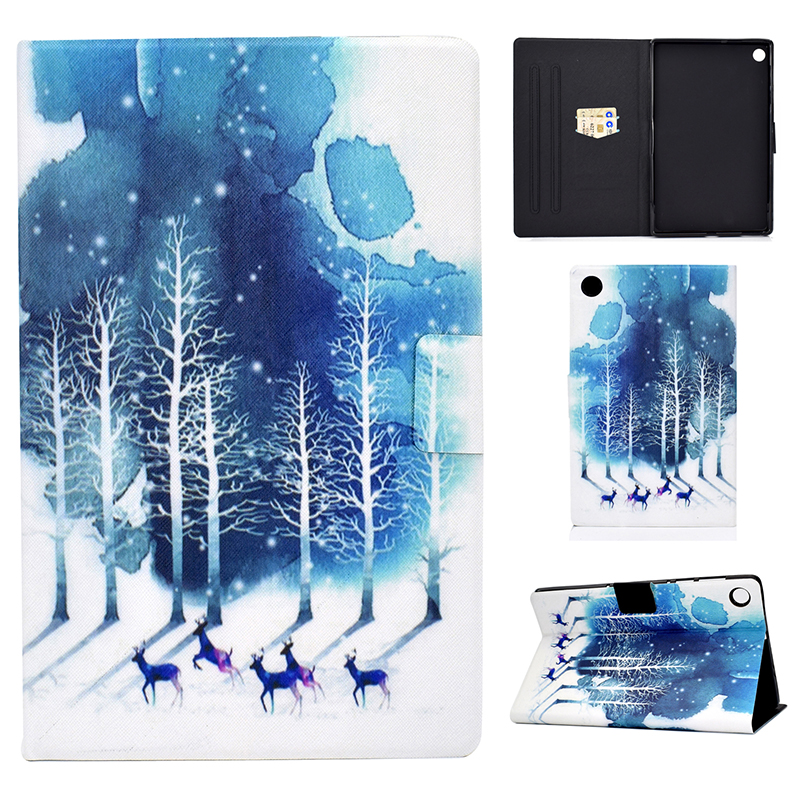Case Huawei MatePad T8 8 นิ้ว #เคสฝาพับพิมพ์ลายหนัง PU พร้อมที่เก็บการ์ด Pattern Printing PU Leather Tablet Stand Case with Card Storage