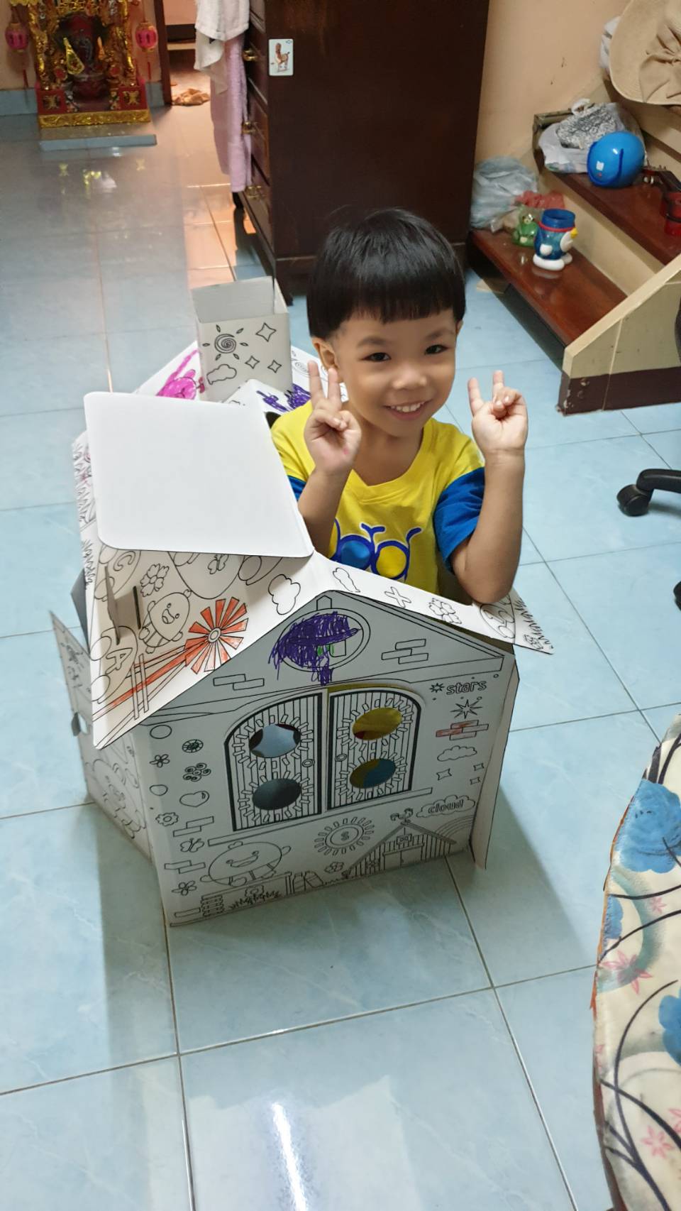 ของเล่นเด็ก บ้านกระดาษขนาดใหญ่