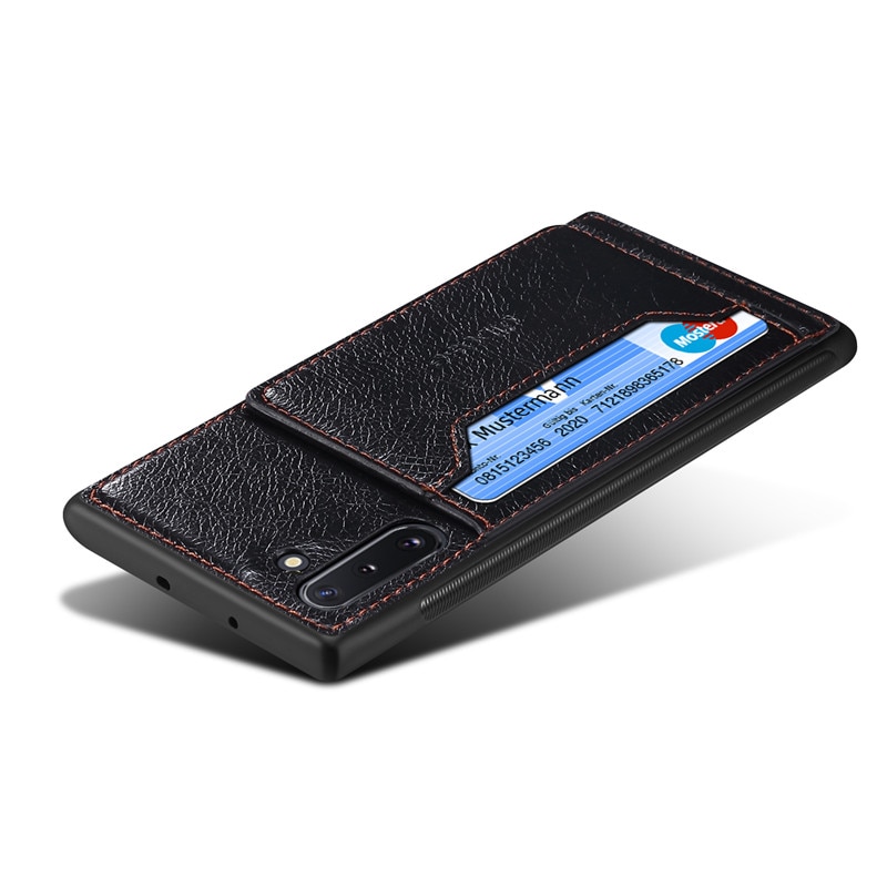 Case Samsung Galaxy Note 10 #เคสฝาหลัง TPU เคลือบหนัง PU Crazy Horse Leather Coated PC + TPU Hybrid