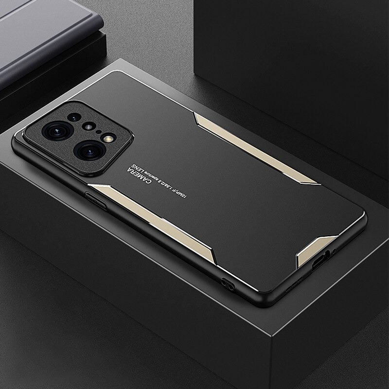 เคส OPPO Find X5 Pro 5G #เคสฝาหลังไฮบริด Metal +TPU Shockproof metal back plate Phone Back Cover