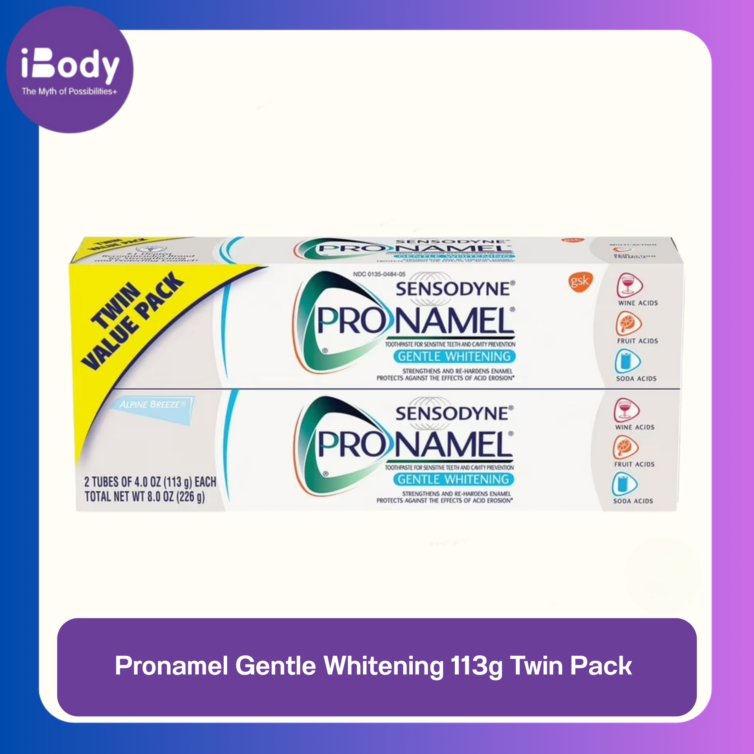 Sensodyne® Pronamel Gentle Whitening 113g - twin pack ยาสีฟัน เซ็นโซดายน์
