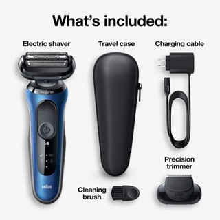 Braun® Senso Flex Electric Razor for Men Series 6 Shaver Kit, 6020s เครื่องโกนหนวดไฟฟ้า ที่กันจอน เซต 5 ชิ้น