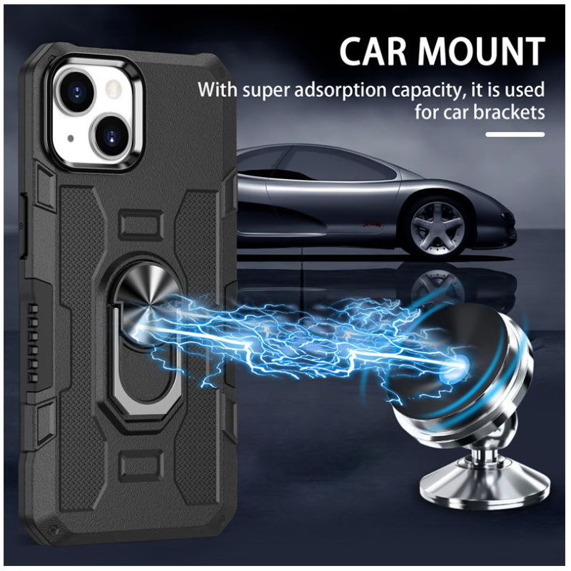 เคส iPhone 14#เคสฝาหลัง Hybrid TPU+PC มีแหวนสวมนิ้ว