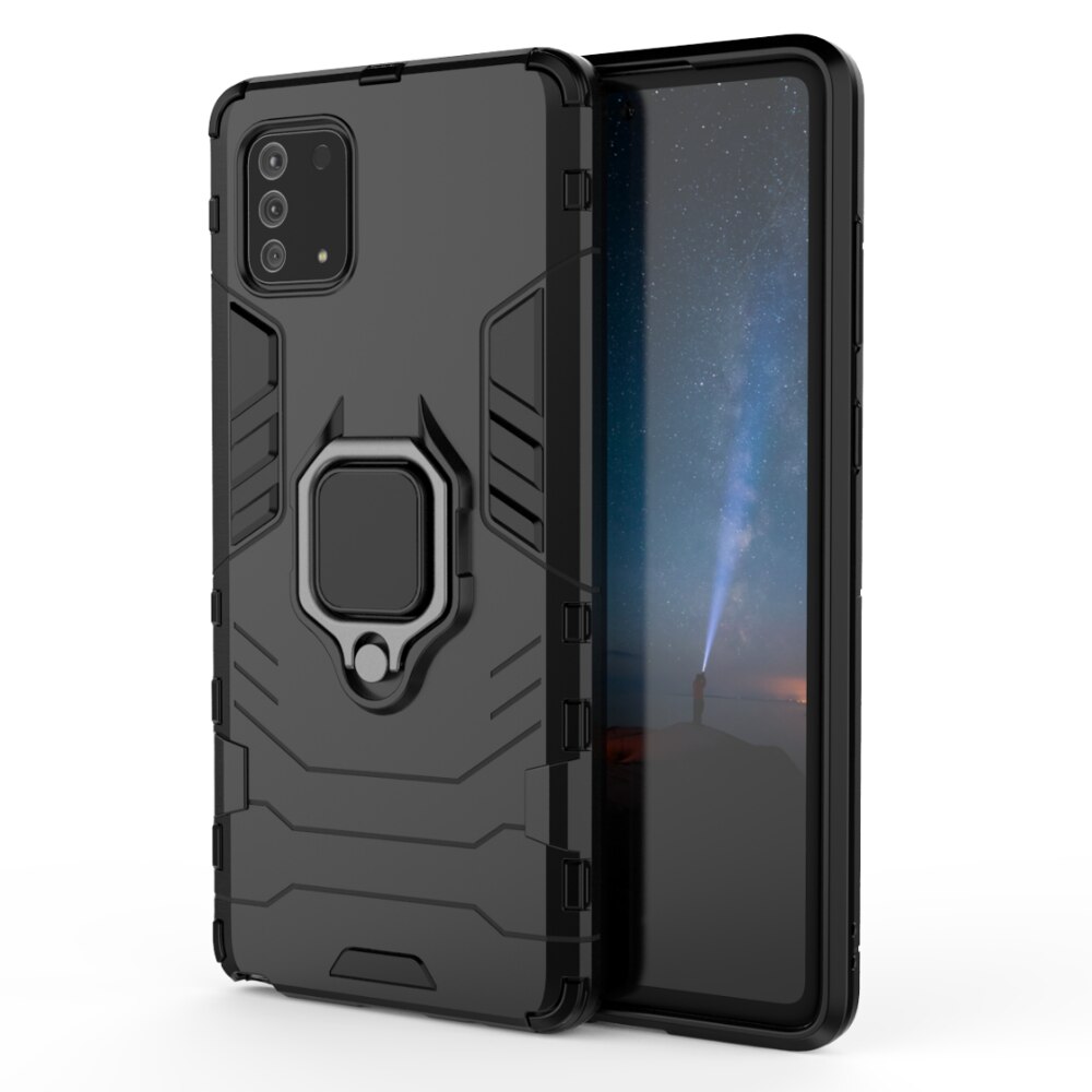 Case Samsung Galaxy M51#เคสฝาหลังพลาสติกแข็ง +TPU Hybrid Case มีแหวนสวมนิ้วโลหะ