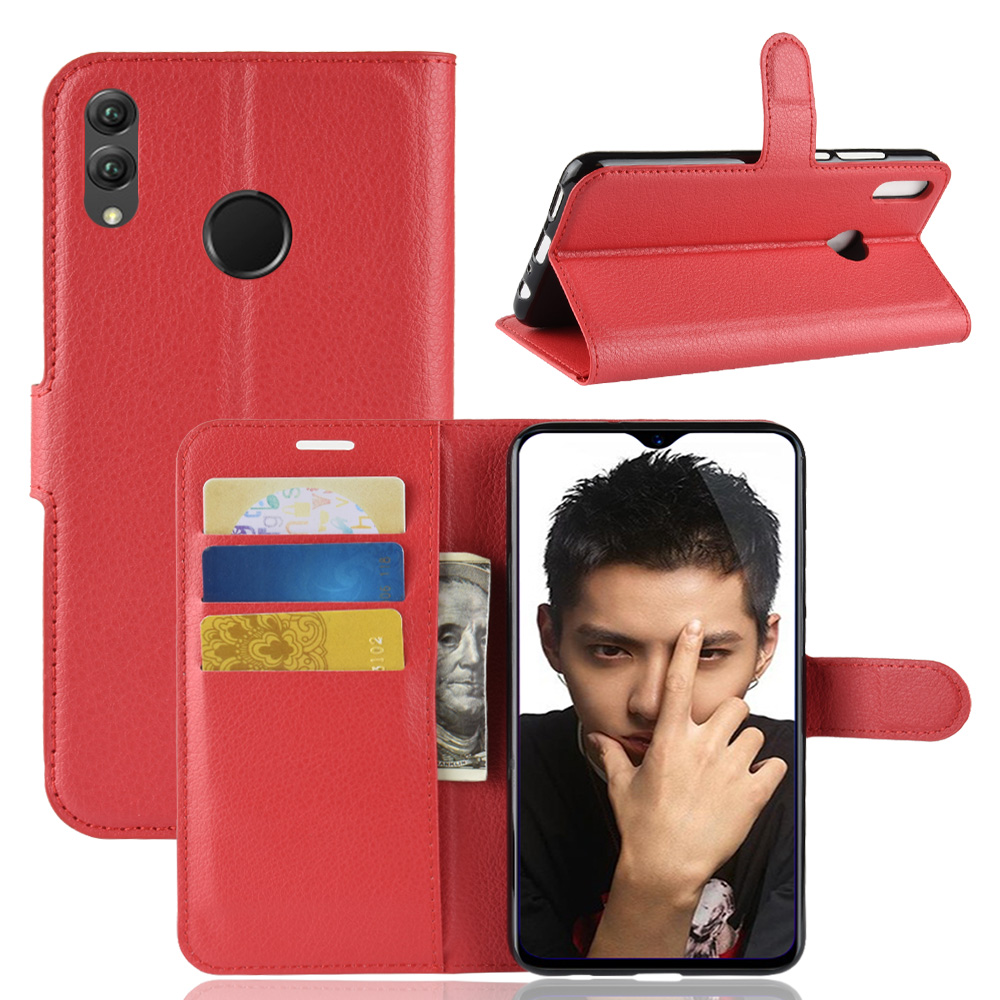 Case Honor 8X #เคสฝาพับสไตล์กระเป๋าสตางค์หนัง PU ผิวลิ้นจี่สีสันสวยงาม