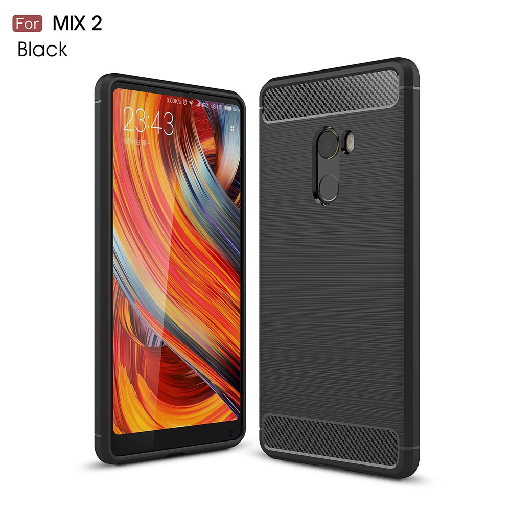 Case Xiaomi Mi Mix 2 #เคสฝาหลัง Brushed Carbon Fiber TPU สวยงามทันสมัย