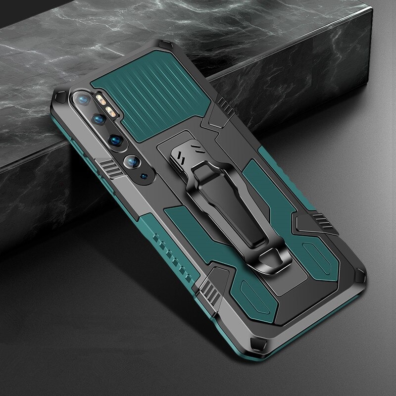 Case Xiaomi Mi Note 10 Pro #เคสฝาหลังกันกระแทกมีคลิบหนีบ ไฮบริด พลาสติก+TPU Heavy Duty Rugged Hybrid