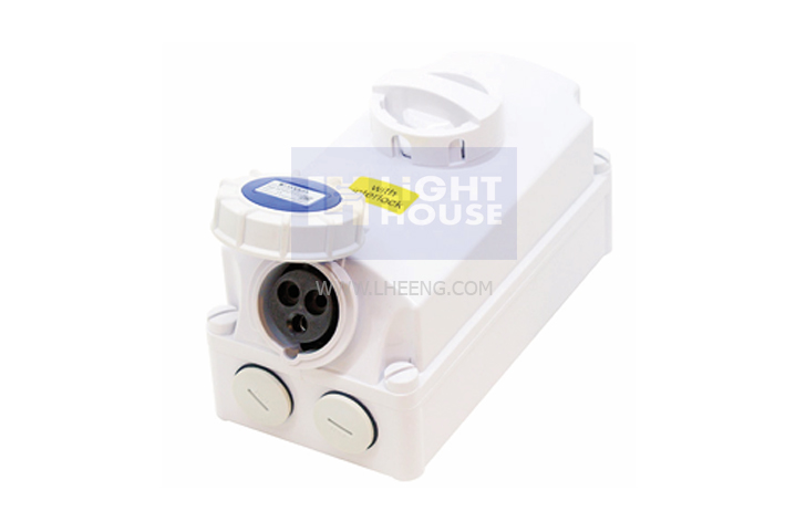 HTPZ-1131 "DAKO PLUG" เต้ารับพร้อมสวิทช์ล็อคกันน้ำ (2P+E) 16A IP67 (SWITCHED & INTERLOCKED SOCKETS IP67)