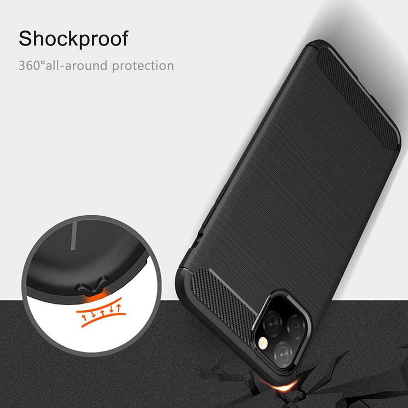 เคส iPhone 11 6.1 inch (2019) #เคสคาร์บอนไฟเบอร์ ผิวขัดแปรง Brushered TPU Back Case