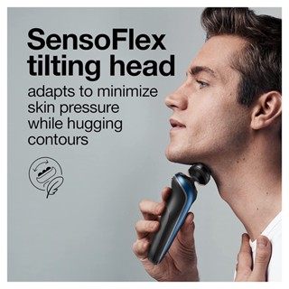 Braun® Senso Flex Electric Razor for Men Series 6 Shaver Kit, 6020s เครื่องโกนหนวดไฟฟ้า ที่กันจอน เซต 5 ชิ้น