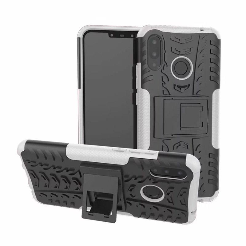 Case Huawei nova 3i #เคสฝาหลังกันลื่น Cool Tyre Pattern Kickstand (PC + TPU) สีสันสวยงาม