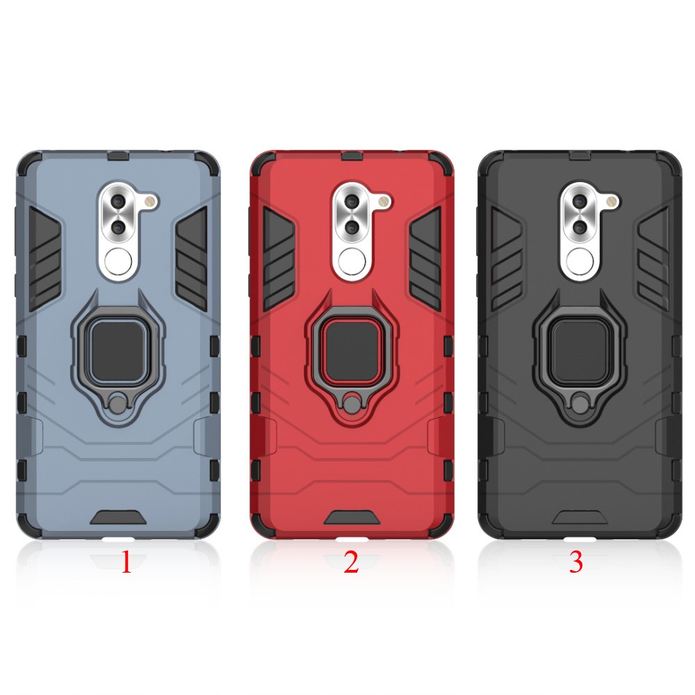 Case Huawei GR5 2017 #เคสฝาหลังพลาสติกแข็ง +TPU Hybrid Case มีแหวนสวมนิ้วโลหะ