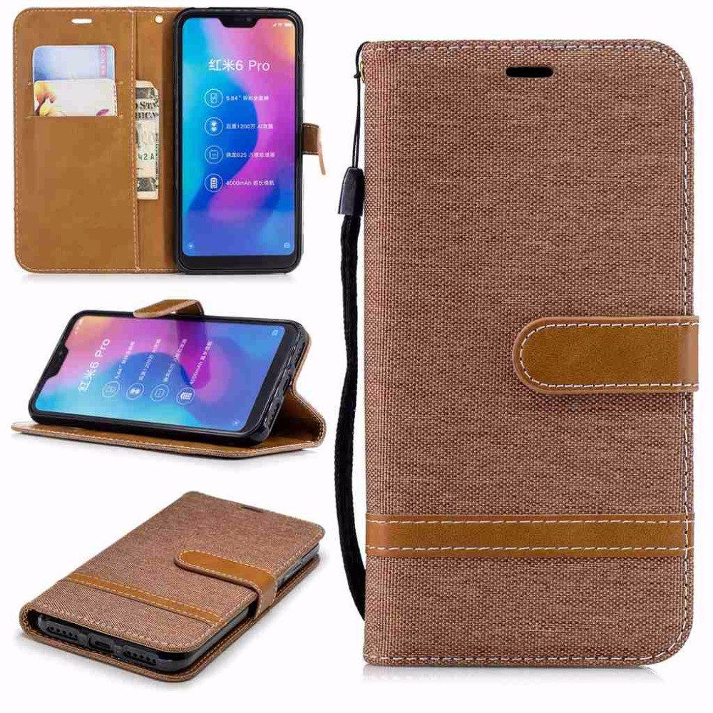 Case Xiaomi Mi A2 Lite #เคสฝาพับหนัง PU พร้อมสายคล้องมือ สีสันสวยงามทันสมัย