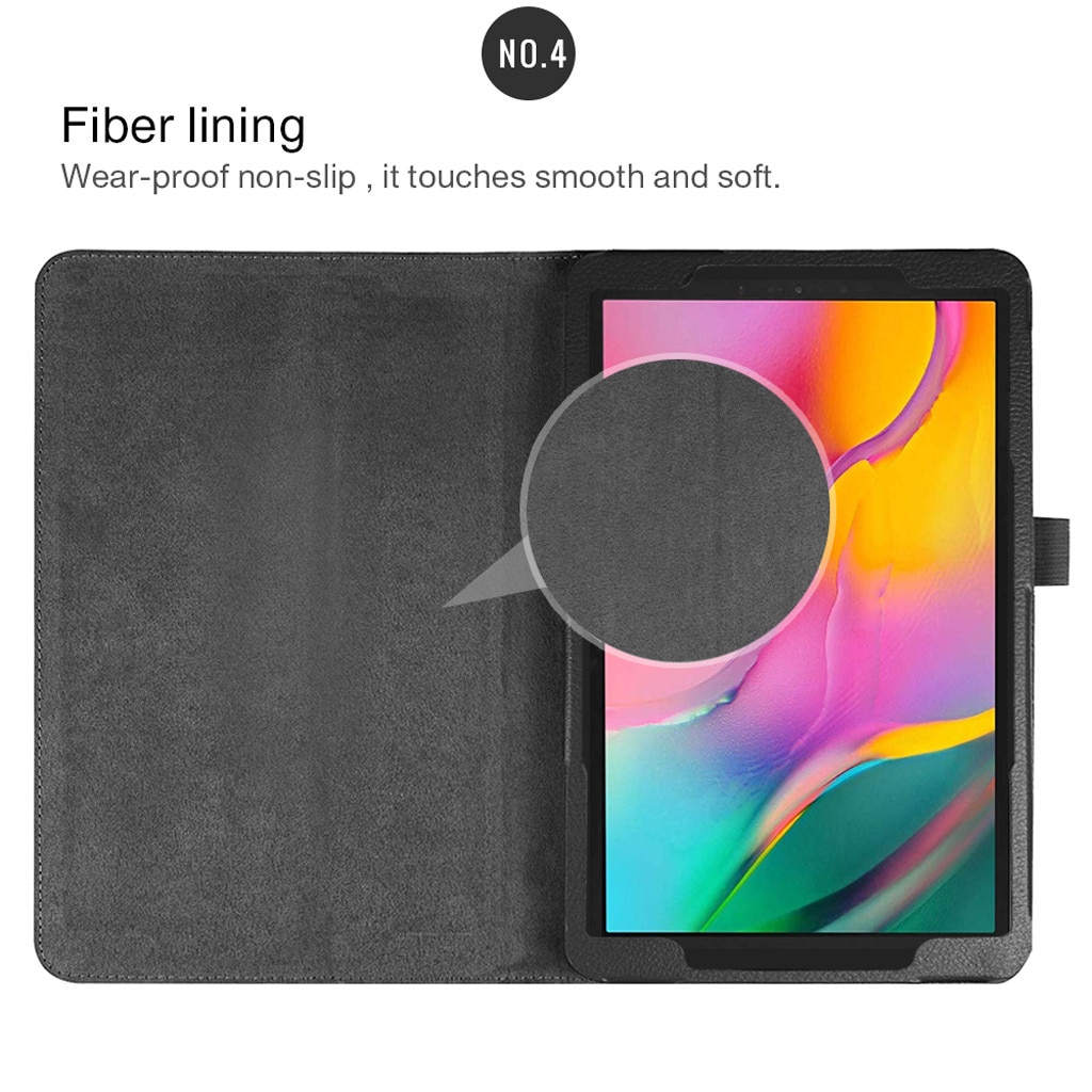 Case Samsung Galaxy Tab A 10.1 (2019) SM-T515 SM-510 #เคสฝาพับหนัง PU ผิวลิ้นจี่ Litchi Texture Leather Stand Protective Case